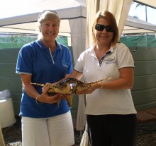 Rhonda Martin with Jenny Gilbert from Cairns Turtle Rehabilitation Centre