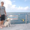 Quicksilver welcomes James and his guide dog 'Huey'