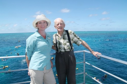 Bob Norman 95 years old with Social Visitor Mia Lacy visits Agincourt Reef